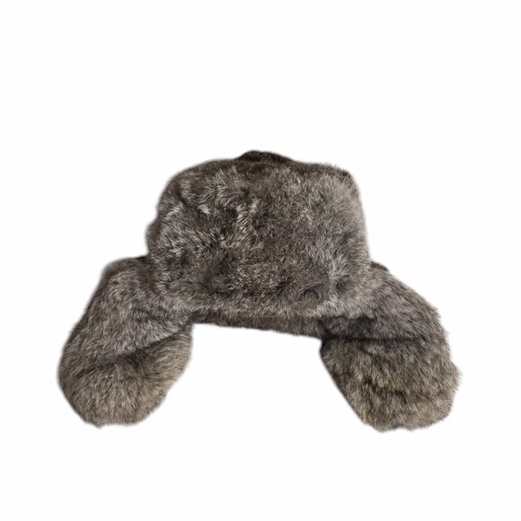 Pyccknn Mex Gray Black Winter Russian Ushanka Fur Hat Trapper Mongolian Military - Picture 9 of 15